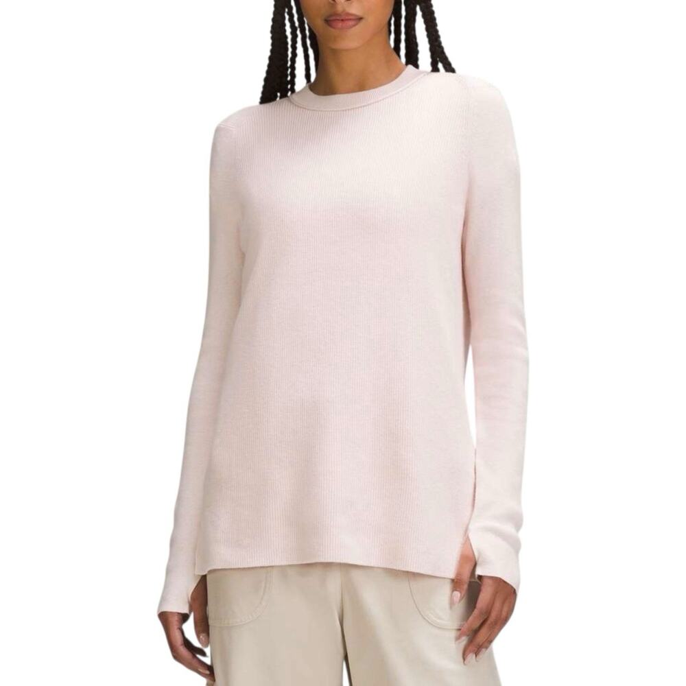 Lululemon Take it all in Cotton Blend Crewneck sweater strawberry light pink M